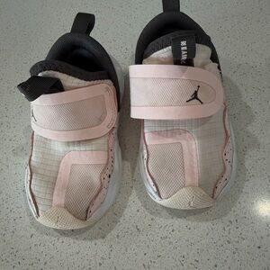 Jordan Pink and White Kids Sneakers